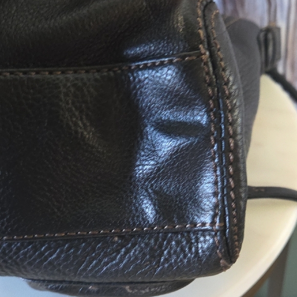The Sak Black Leather Messenger Bag - Picture 3 of 7